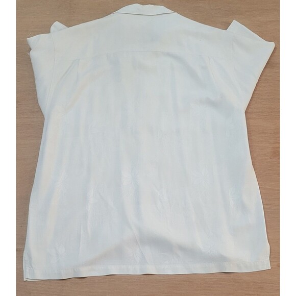 Tommy Bahama Hawaiian Camp Shirt Size XL Men White Silk Shirt Vacation Floral - Picture 4 of 16